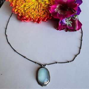 Aquamarine sterling silver necklace